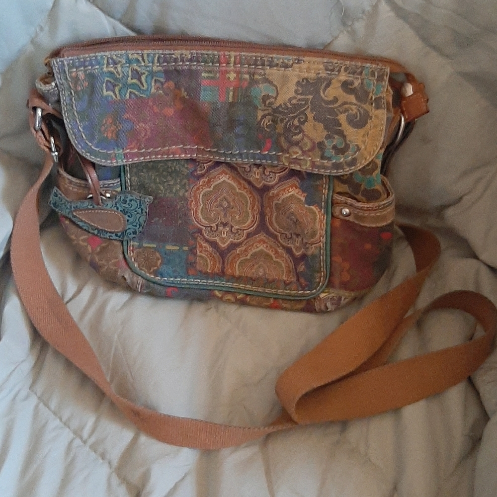 Fossil Muted Floral Vintage Canvas Bag
